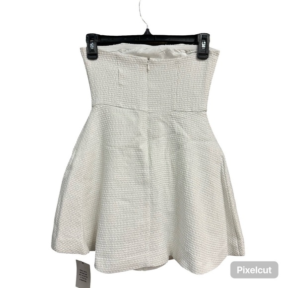 More to Come Anwen Mini Dress white Cream tweed strapless Revolve new XXS - Picture 5 of 9